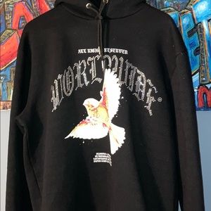 -Rhinestone Hoodie Spelling “Worldwide”